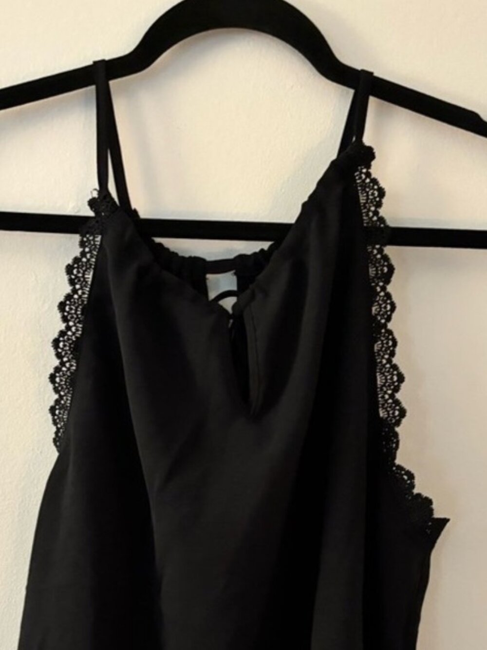 Black Lace Trim Top - Picture 2 of 3